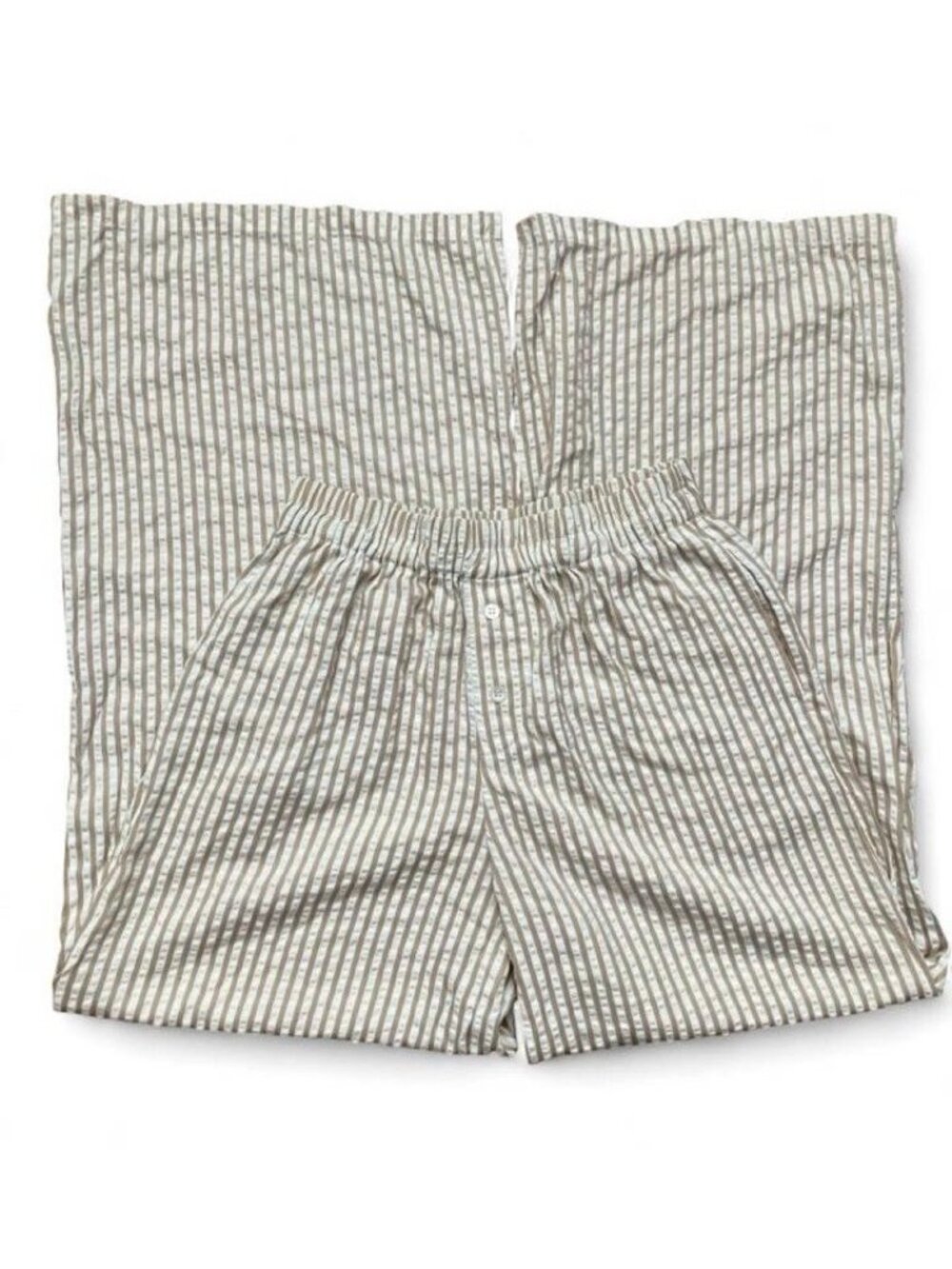 Sincerely Jules Beige & White Striped Wide Leg Pants Size S Boho Beach